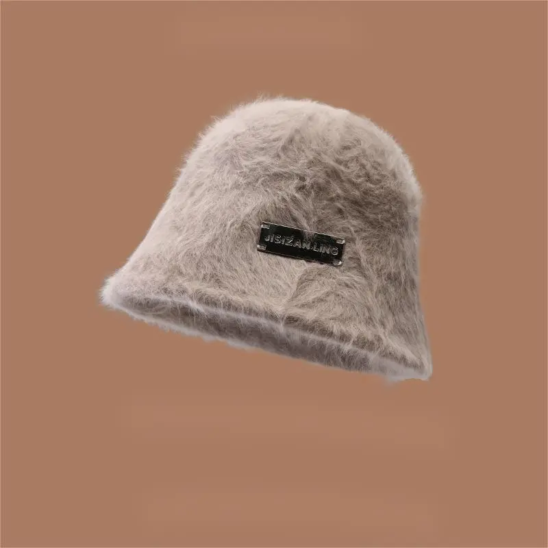 EEEENO Imitation Rabbit Fur Blend Bucket Hats Women's-18