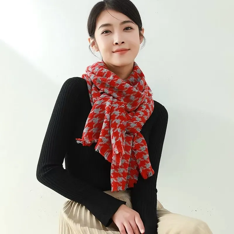 EEEENO 100% Lambswool Knit Scarves Unisex-11
