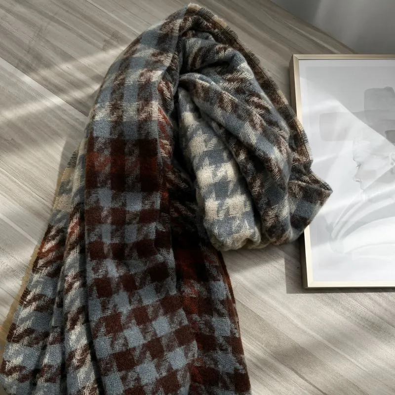 EEEENO Polyester Knit Scarves Unisex-9