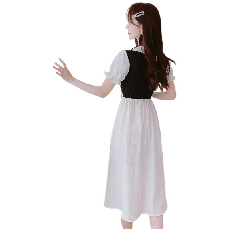 KAISER Short Sleeved Dresses Women's White & Black-5