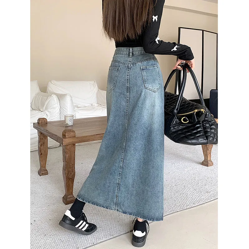 KAISER Denim Long Skirt Women's Blue-4