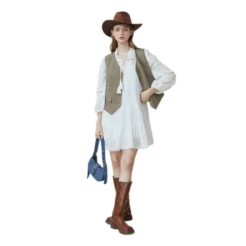 KAISER Long Sleeved Dresses Women's White-2