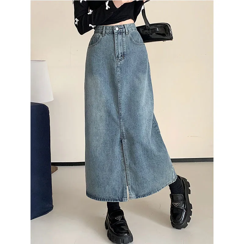KAISER Denim Long Skirt Women's Blue-3
