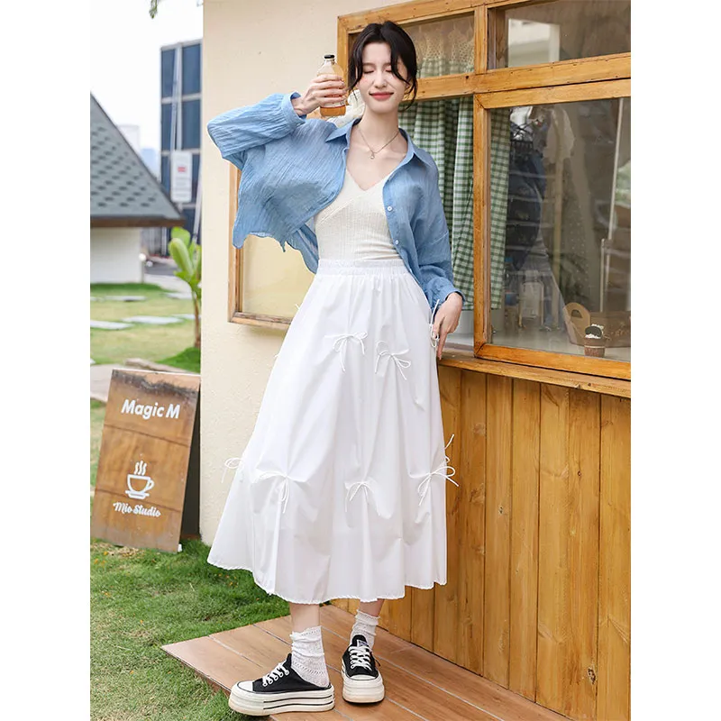 KAISER Casual Long Skirt Women's White-4