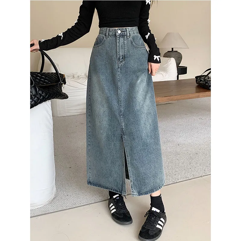KAISER Denim Long Skirt Women's Blue-1