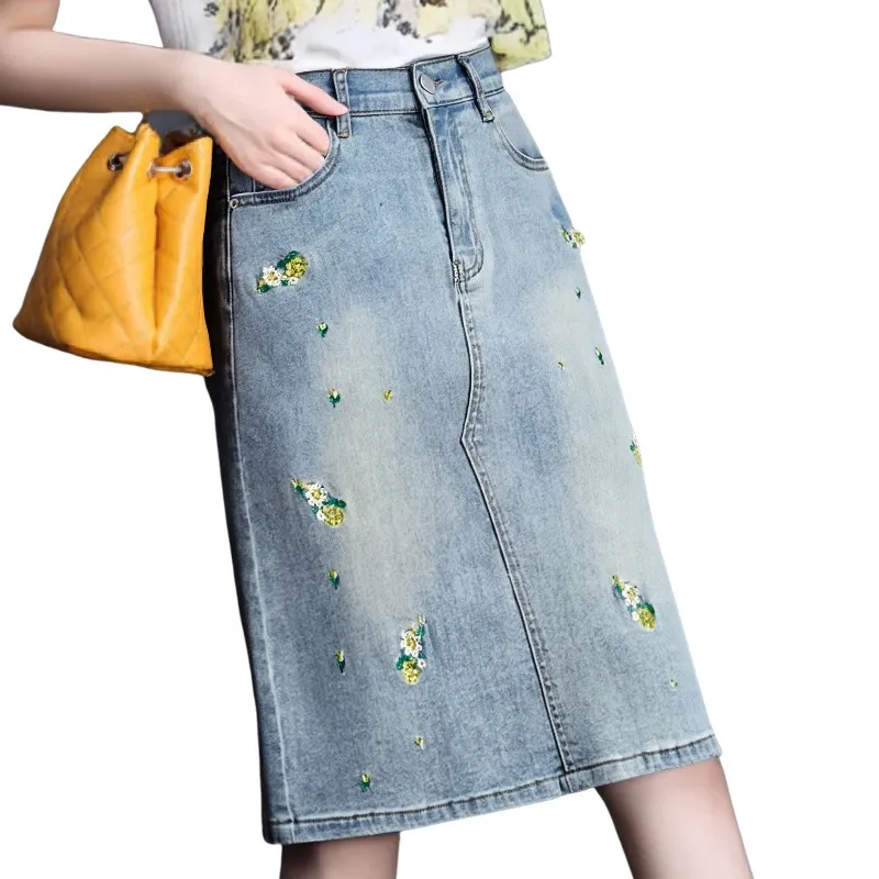 KAISER Denim Long Skirts Women's Blue-4