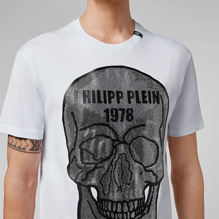 PHILIPP PLEIN Crystal Skull Cotton T shirt-4