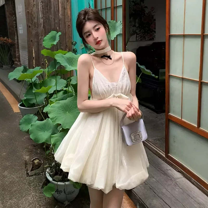 COVER TIME Slip Dresses Women's White-3