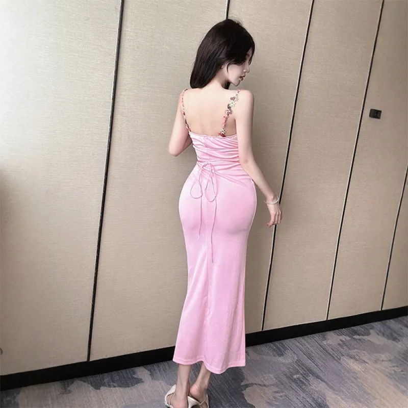 COVER TIME Slip Dress Women's Pink-1