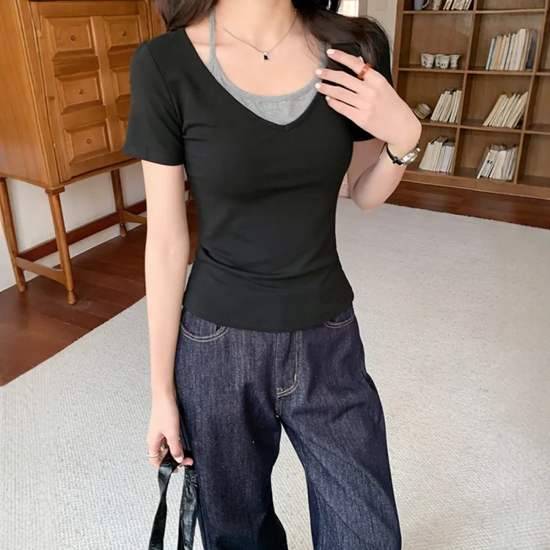 COVER TIME T Shirt Women's Black-3
