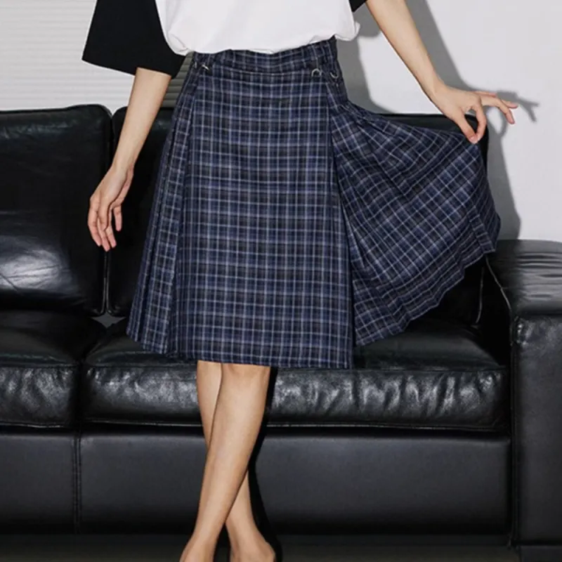 COVER TIME Casual Long Skirt Women's Dark Blue-3