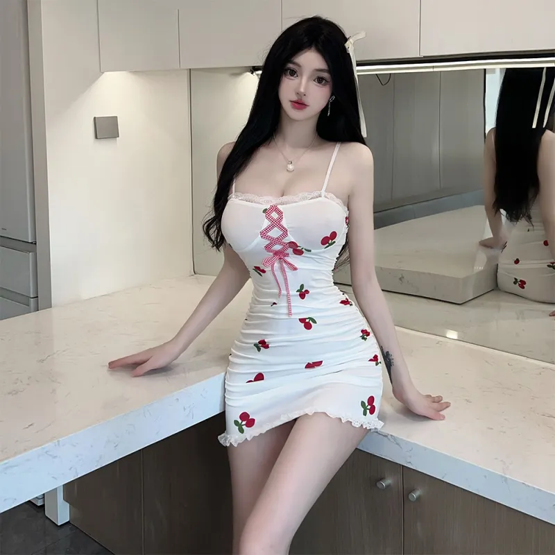 COVER TIME Slip Dresses Women's White Print-2
