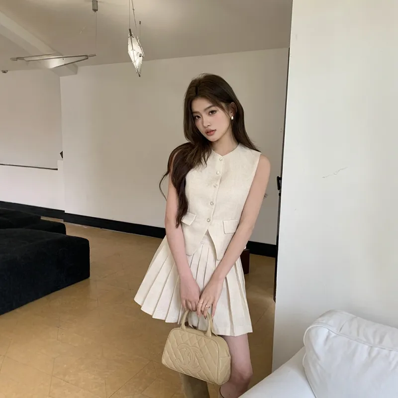 COVER TIME Skirt Set Women's Apricot-6