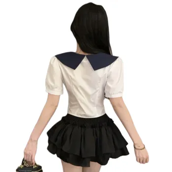 COVER TIME Two Piece Skirt Sets Women's Black Set