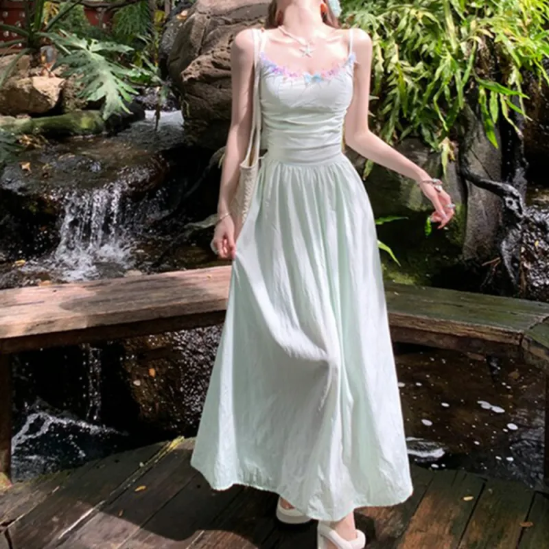 COVER TIME Slip Dresses Women's Green-2