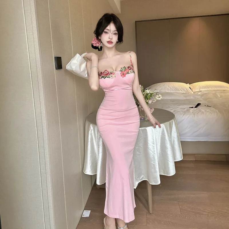 COVER TIME Slip Dress Women's Pink-4