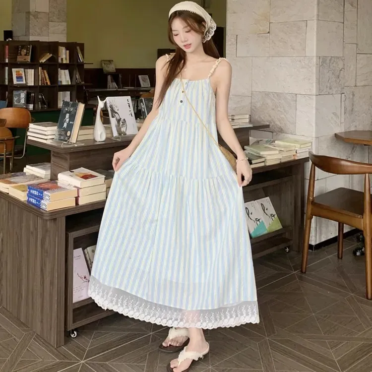 COVER TIME Slip Dresses Women's Blue-5