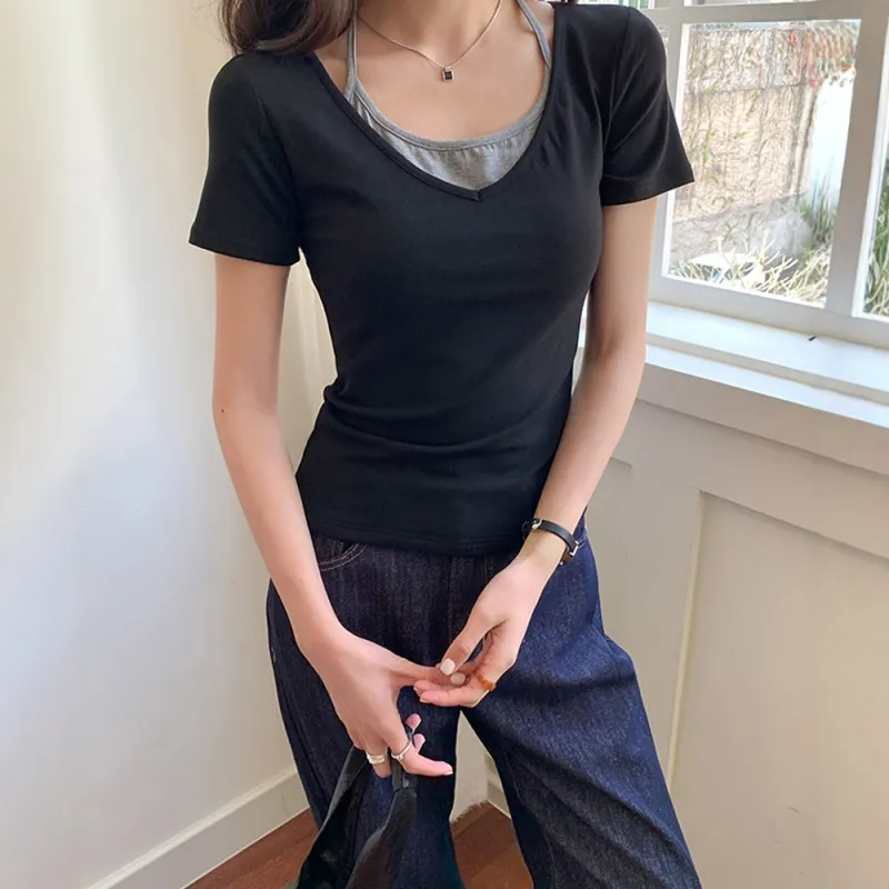 COVER TIME T Shirt Women's Black-5