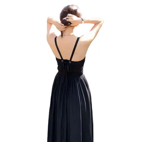 COVER TIME Slip Dress Women's Black