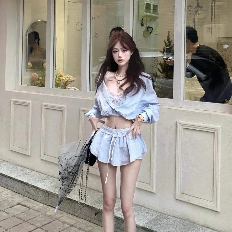 COVER TIME Skirt Set Women's Blue-4