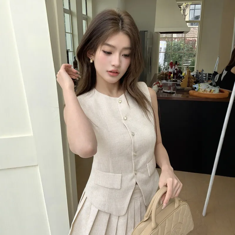COVER TIME Skirt Set Women's Apricot-3