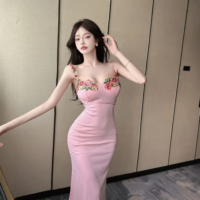 COVER TIME Slip Dress Women's Pink-2