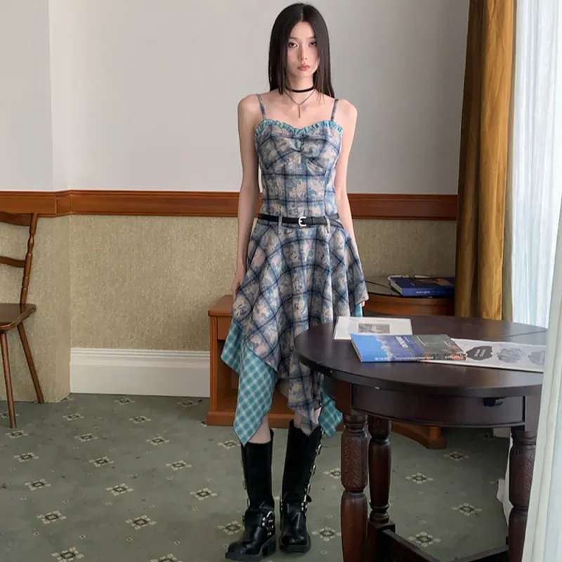 COVER TIME Slip Dress Women's Blue-4