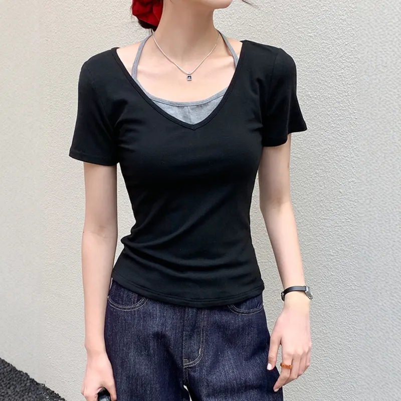 COVER TIME T Shirt Women's Black-4