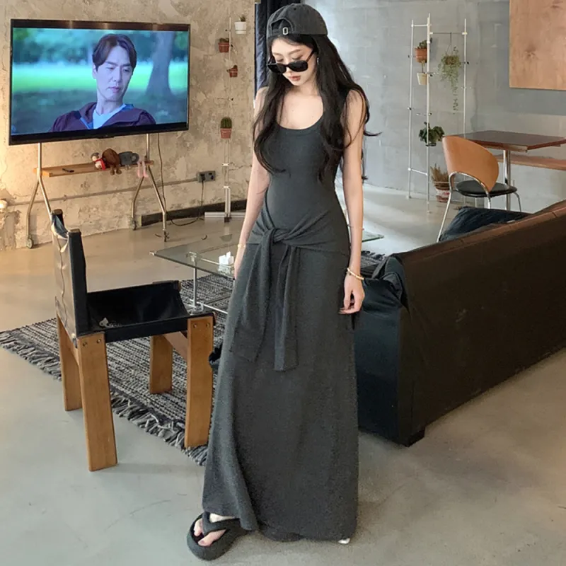 COVER TIME Slip Dress Women's Gray-3