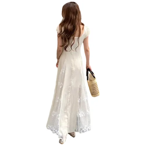 COVER TIME Short Sleeved Dress Women's Apricot