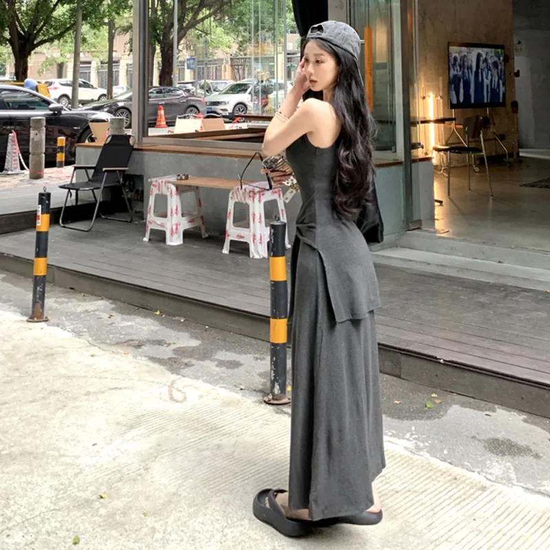 COVER TIME Slip Dress Women's Gray-0