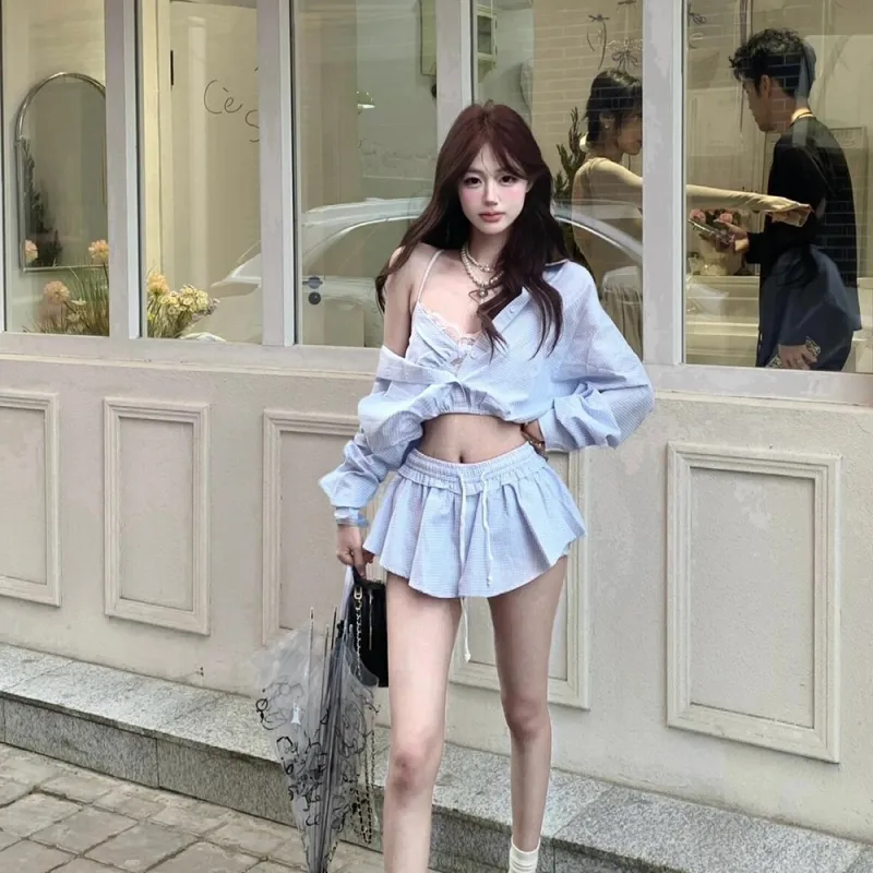 COVER TIME Skirt Set Women's Blue-1