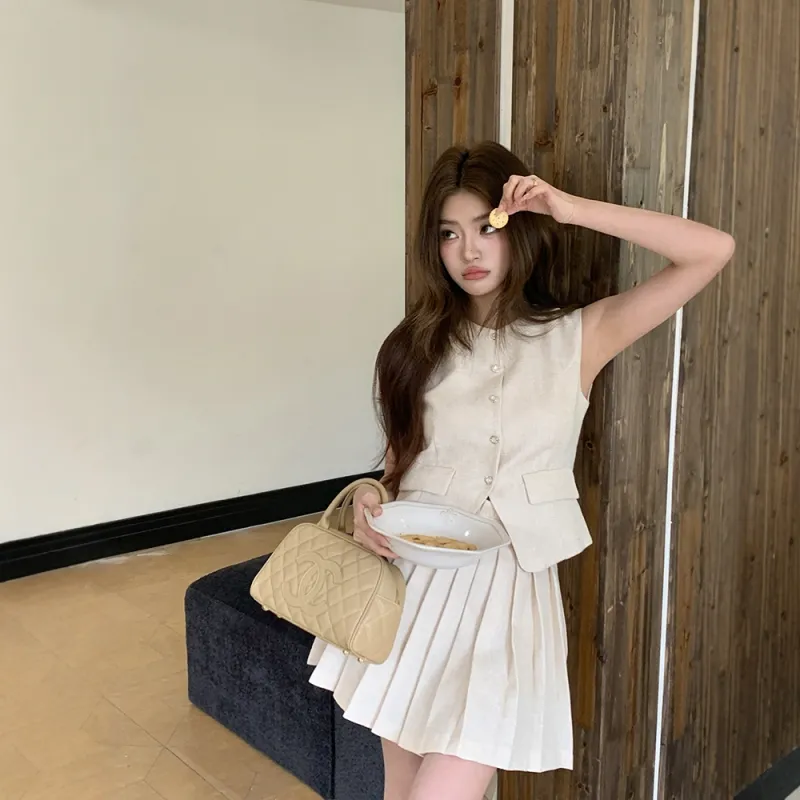 COVER TIME Skirt Set Women's Apricot-5