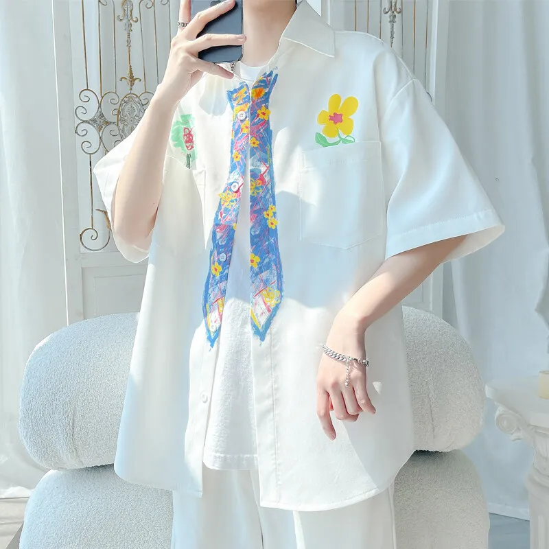 TESTUNG Versatile Everyday Commute Shirt Unisex Pure White Color-3
