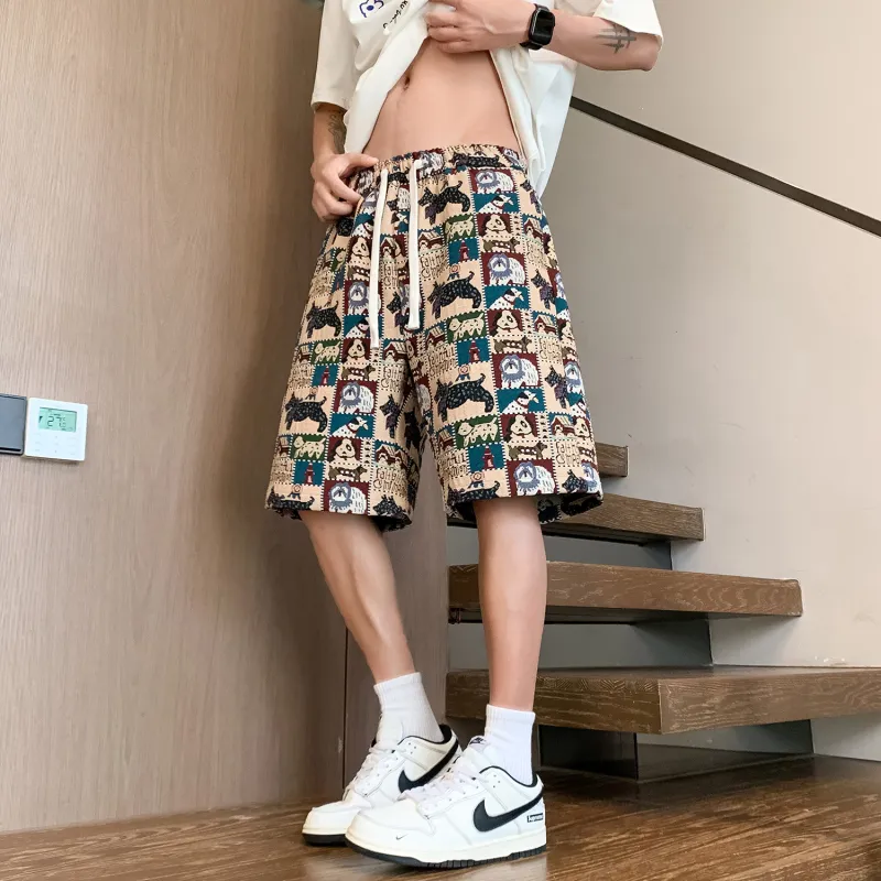 GY.VG Casual Shorts Unisex Embroidery Dog-4