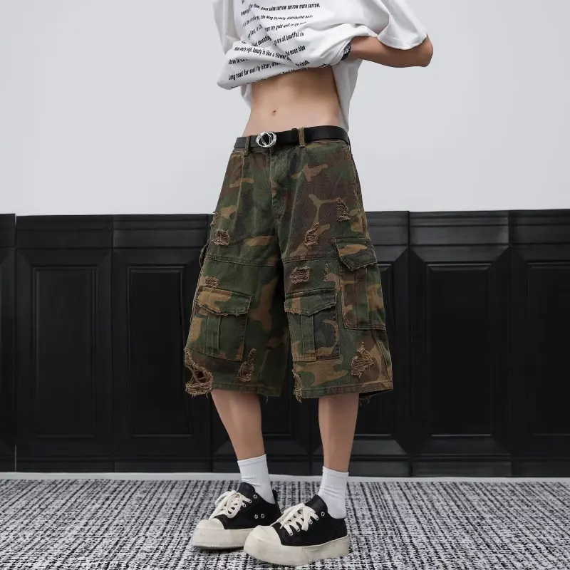 GY.VG Denim Shorts Unisex Camouflage-4