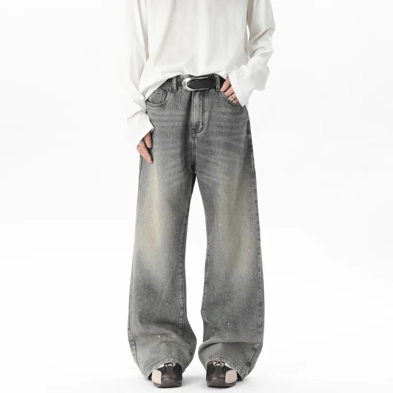 GY.VG Jeans Unisex Distressed Gray-2