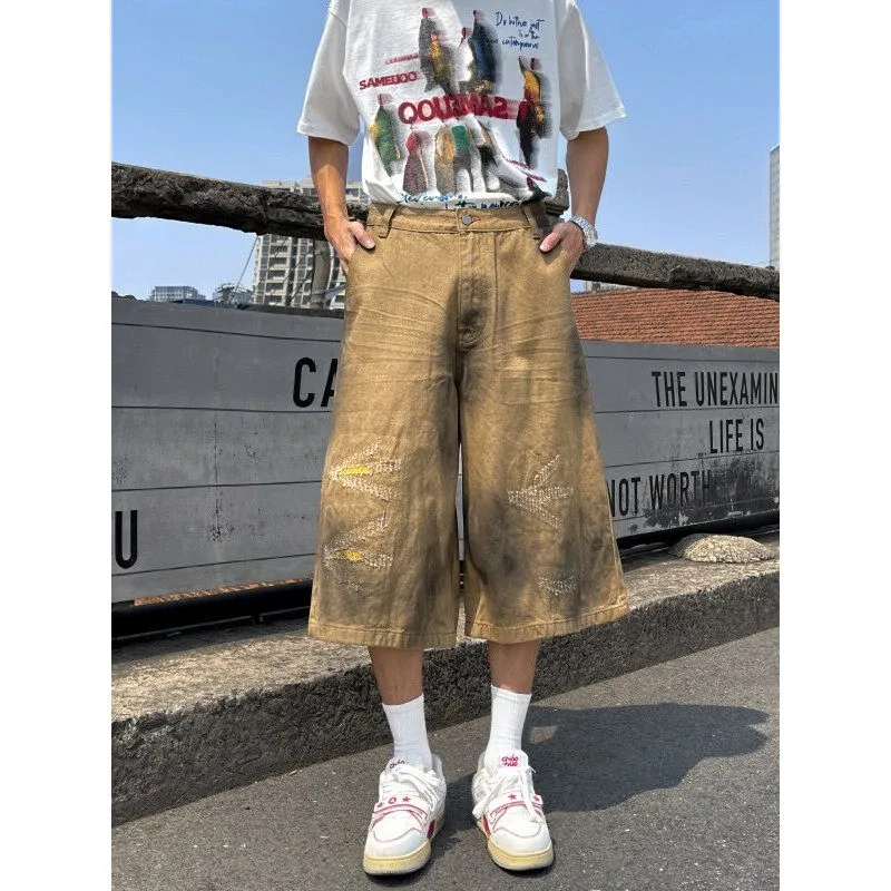GY.VG Denim Shorts Unisex Khaki-4
