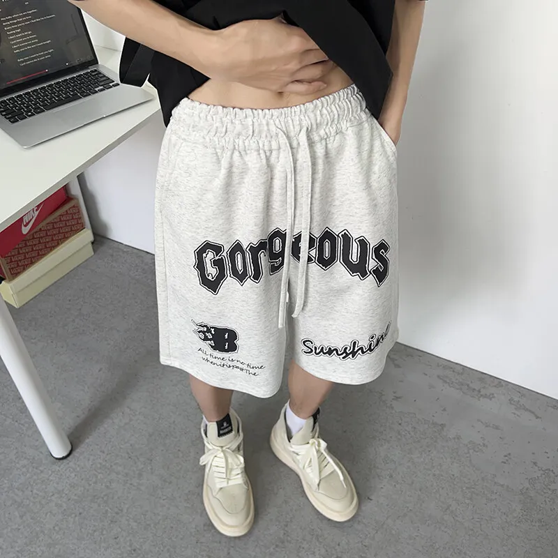 GY.VG Casual Shorts Unisex White Gray-4