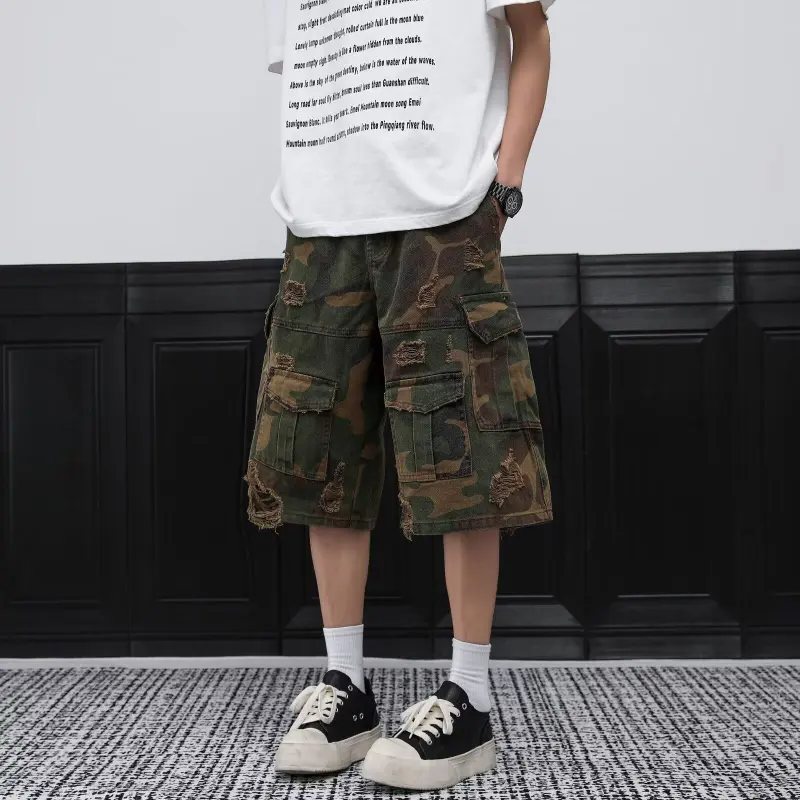 GY.VG Denim Shorts Unisex Camouflage-2