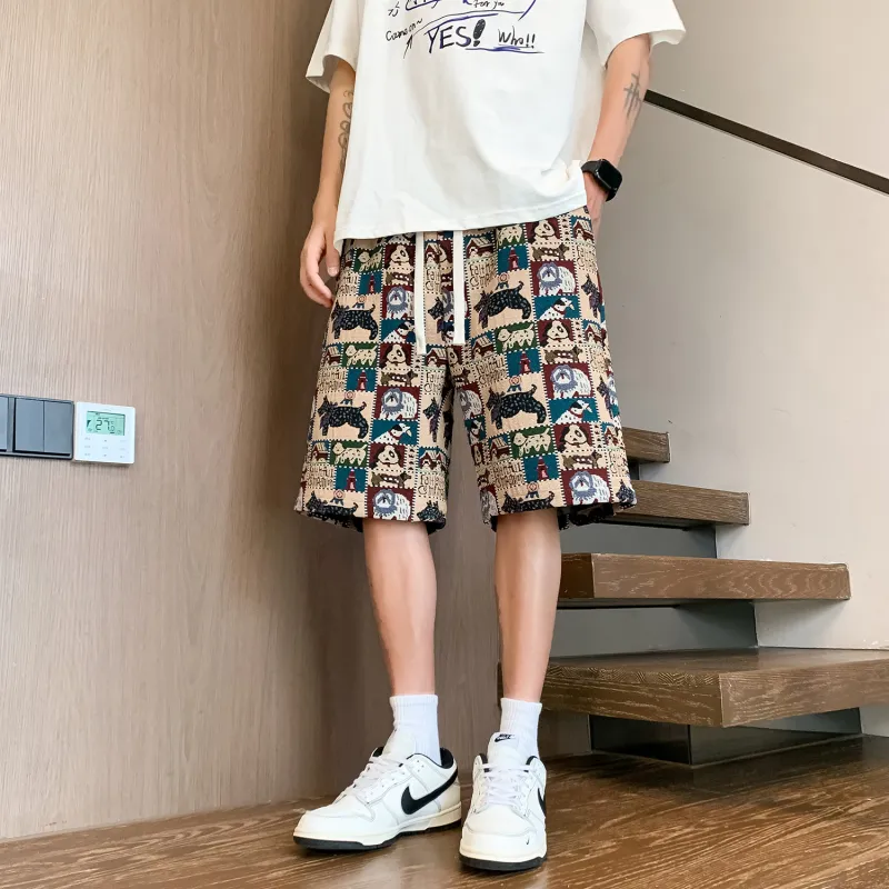GY.VG Casual Shorts Unisex Embroidery Dog-3