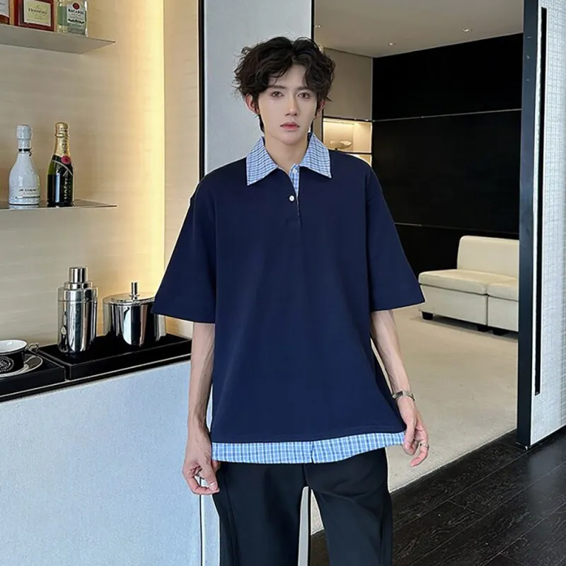 GY.VG Polo Shirts Unisex Navy Blue-3