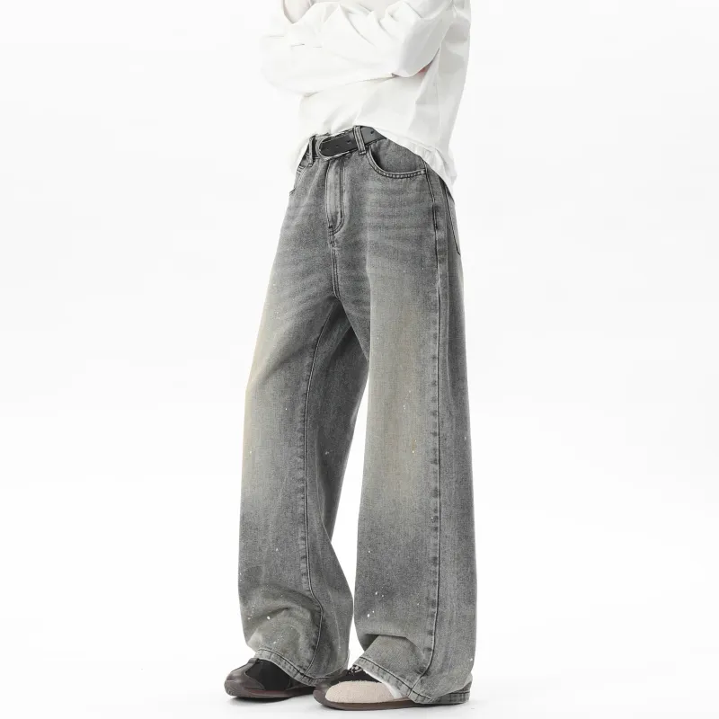 GY.VG Jeans Unisex Distressed Gray-3
