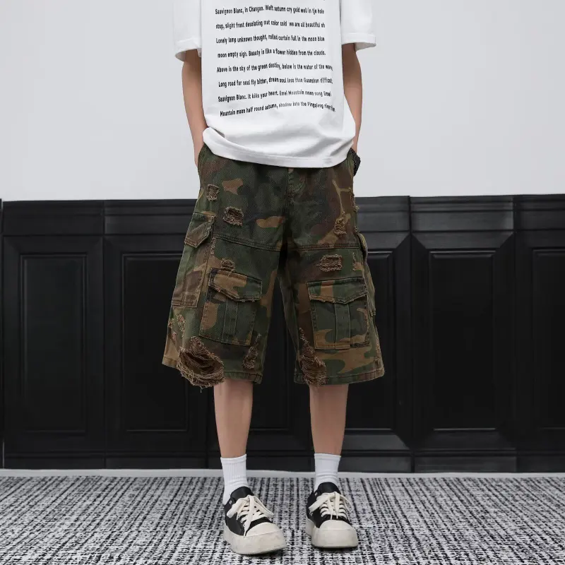 GY.VG Denim Shorts Unisex Camouflage-3