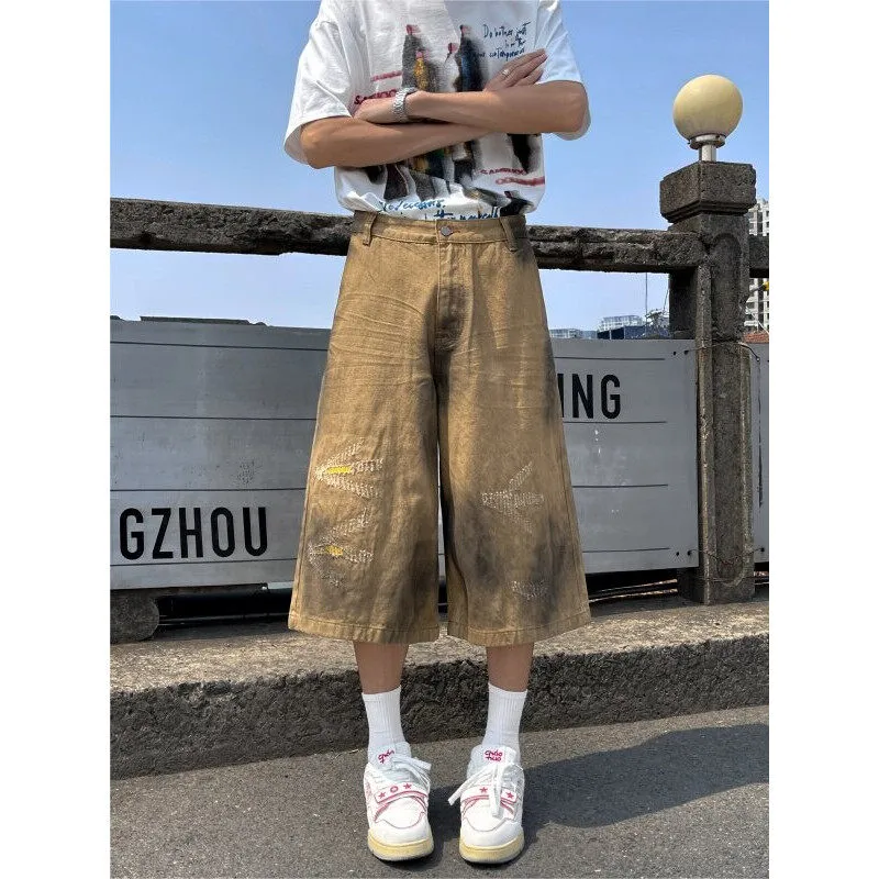 GY.VG Denim Shorts Unisex Khaki-2