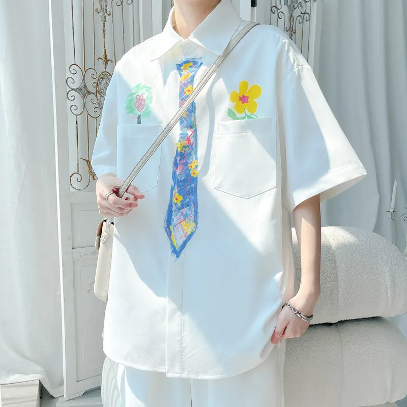 TESTUNG Versatile Everyday Commute Shirt Unisex Pure White Color-2