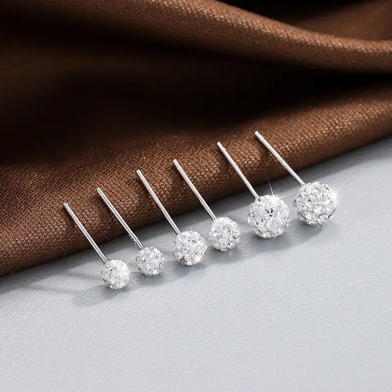 UAK 925 Sterling Silver, Czech Crystal Stud Earrings Women's-3