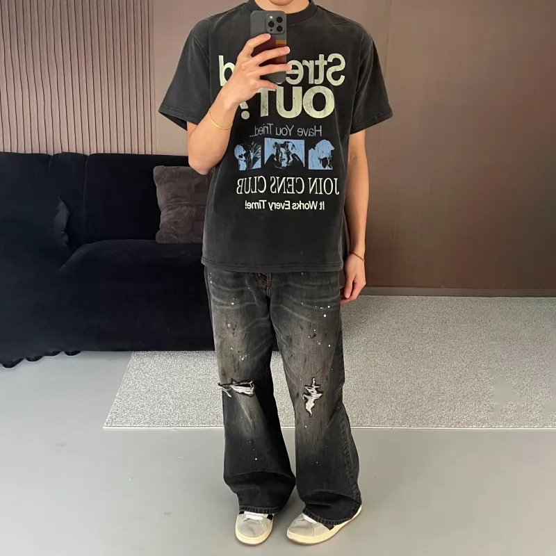 DAND T Shirts Unisex Washed Black-3