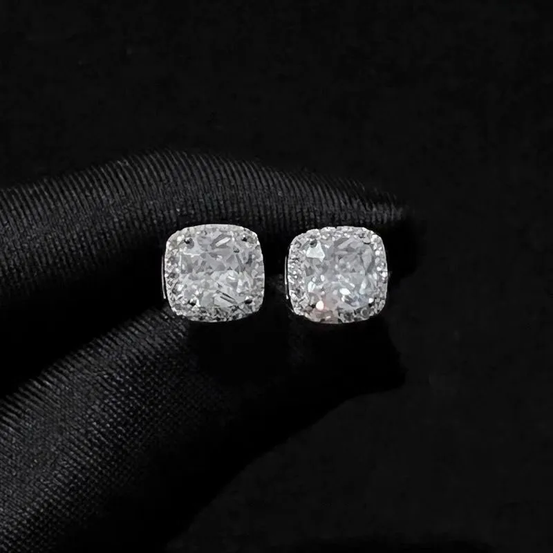 SIMPLE LURE Zircon Stud Earrings Men's-1