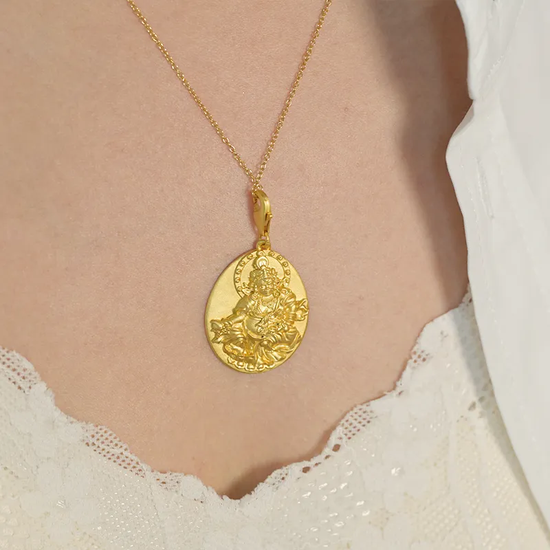 WUJINBAOZHU 925 Sterling Silver 18K Gold Plated Pendants Unisex-2